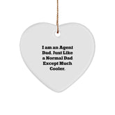 Agent Dad Heart Ornament, Fun Gifts from Dad to Agent, Christmas Memorable Presents for Agent Friends and Family - Image 1